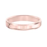 Mayors 18k Rose Gold 4mm Flat Beveled Edge Court Wedding Band - Ring Size 10