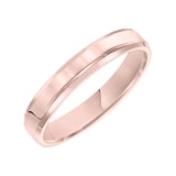 Mayors 18k Rose Gold 4mm Flat Beveled Edge Court Wedding Band - Ring Size 10
