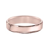 Mayors 18k Rose Gold 5mm Flat Beveled Edge Court Wedding Band - Ring Size 8