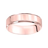 Mayors 18k Rose Gold 6mm Flat Beveled Edge Court Wedding Band - Ring Size 12