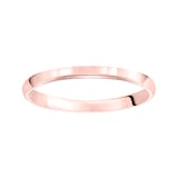 Mayors 18k Rose Gold 2mm Low Dome D Shape Wedding Band - Ring Size 6.5