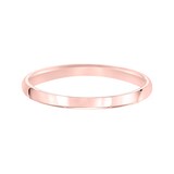 Mayors 18k Rose Gold 2mm Low Dome D Shape Wedding Band - Ring Size 6.5
