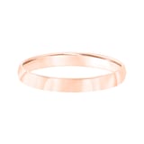 Mayors 18k Rose Gold 3mm Low Dome D Shape Wedding Band - Ring Size 5
