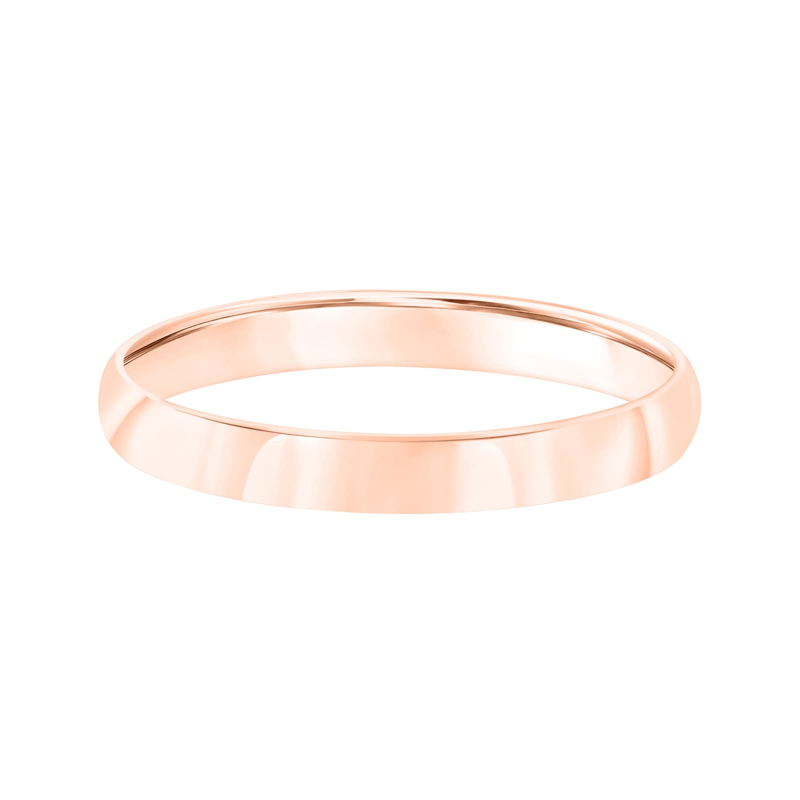 Mayors 18k Rose Gold 3mm Low Dome D Shape Wedding Band