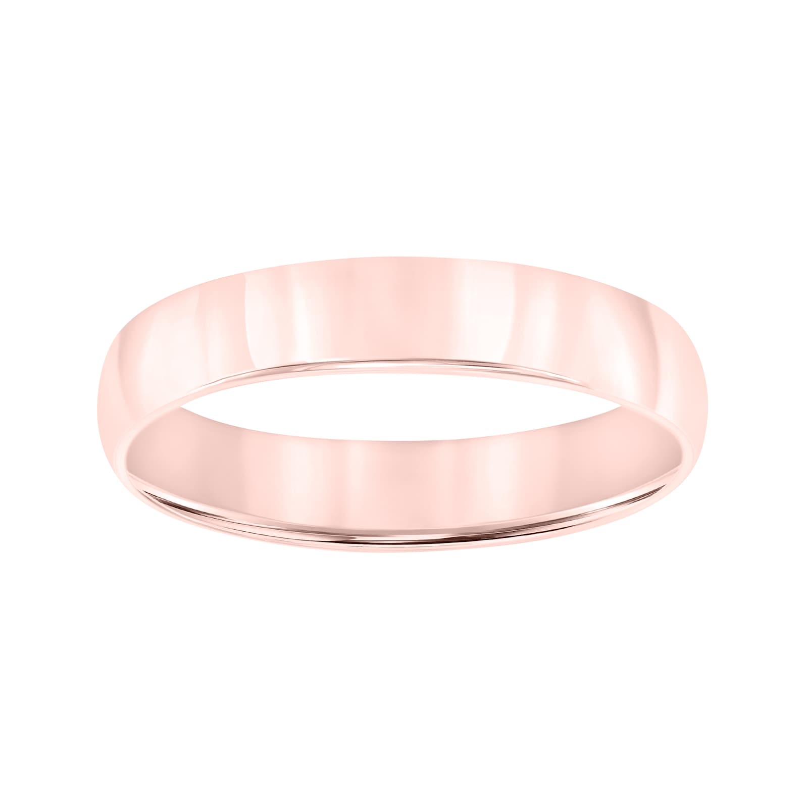 Mayors 18k Rose Gold 4mm Low Dome D Shape Wedding Band