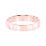 Mayors 18k Rose Gold 4mm Low Dome D Shape Wedding Band - Ring Size 10.5