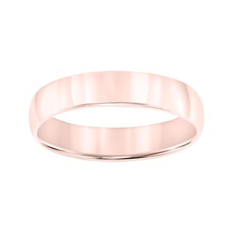 Mayors 18k Rose Gold 5mm Low Dome D Shape Wedding Band