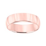 Mayors 18k Rose Gold 6mm Low Dome D Shape Wedding Band - Ring Size 8