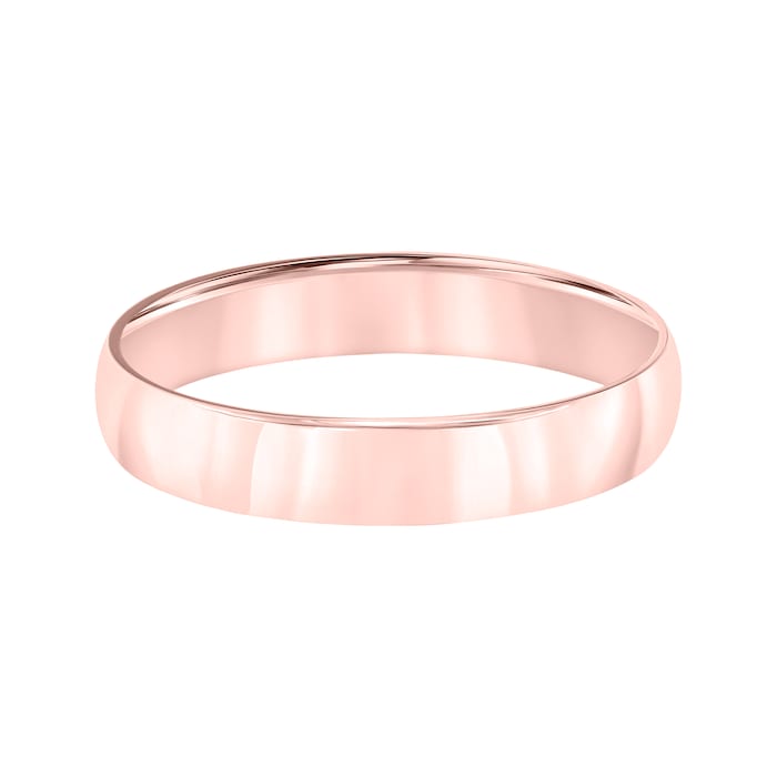 Mayors 18k Rose Gold 3mm Low Dome Court Wedding Band - Ring Size 5