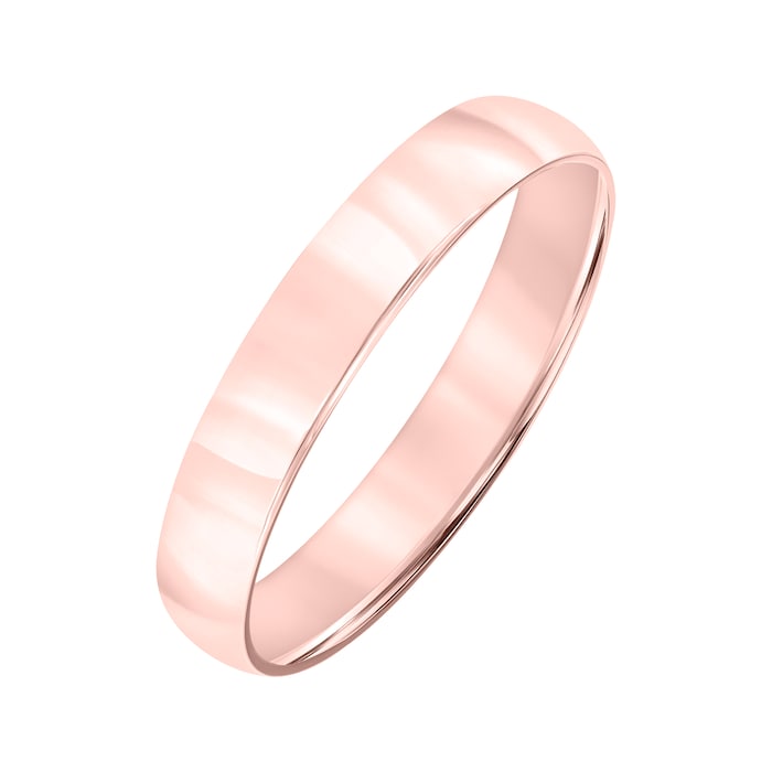 Mayors 18k Rose Gold 4mm Low Dome Court Wedding Band - Ring Size 11