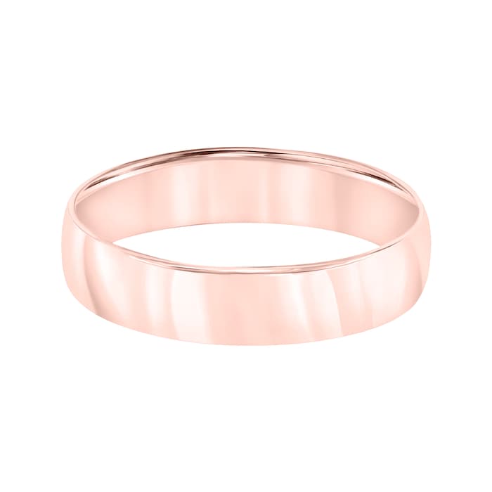 Mayors 18k Rose Gold 5mm Low Dome Court Wedding Band - Ring Size 11