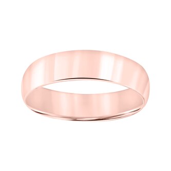 Mayors 18k Rose Gold 6mm Low Dome Court Wedding Band