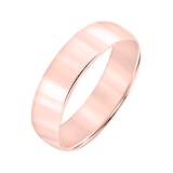Mayors 18k Rose Gold 6mm Low Dome Court Wedding Band - Ring Size 8