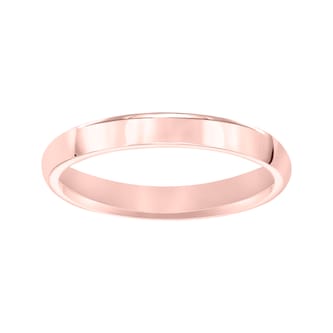 Mayors 18k Rose Gold 2.5mm High Dome Court Wedding Band