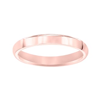 Mayors 18k Rose Gold 3mm High Dome Court Wedding Band