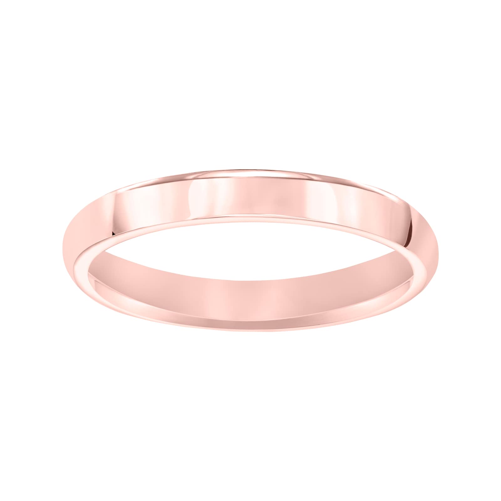 Mayors 18k Rose Gold 3mm High Dome Court Wedding Band