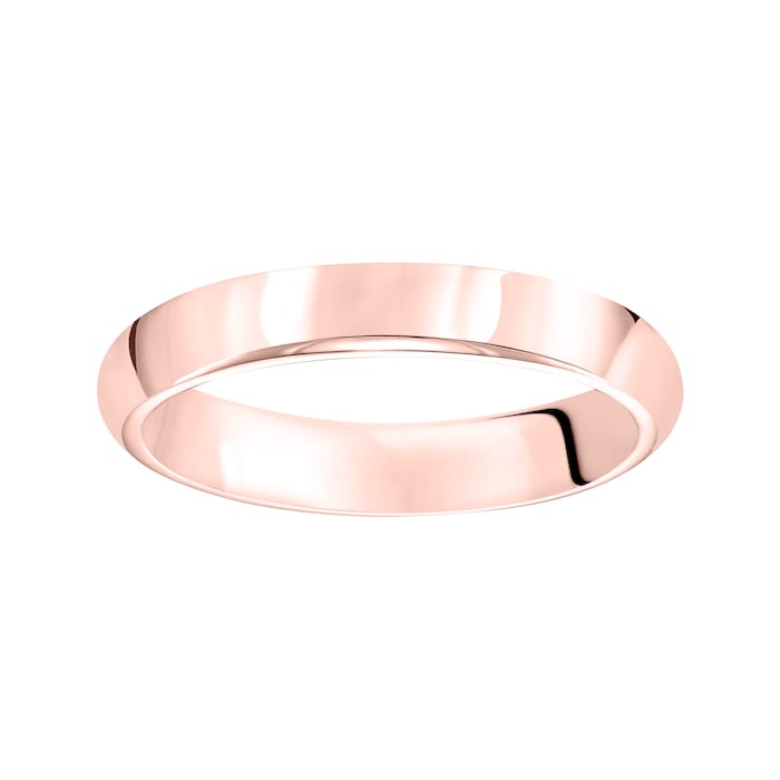 Mayors 18k Rose Gold 4mm High Dome Court Wedding Band - Ring Size 8.5