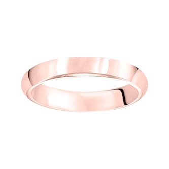 Mayors 18k Rose Gold 4mm High Dome Court Wedding Band