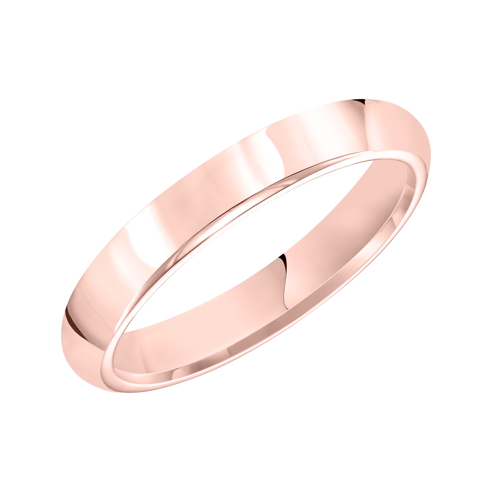 Mayors 18k Rose Gold 4mm High Dome Court Wedding Band - Ring Size 10
