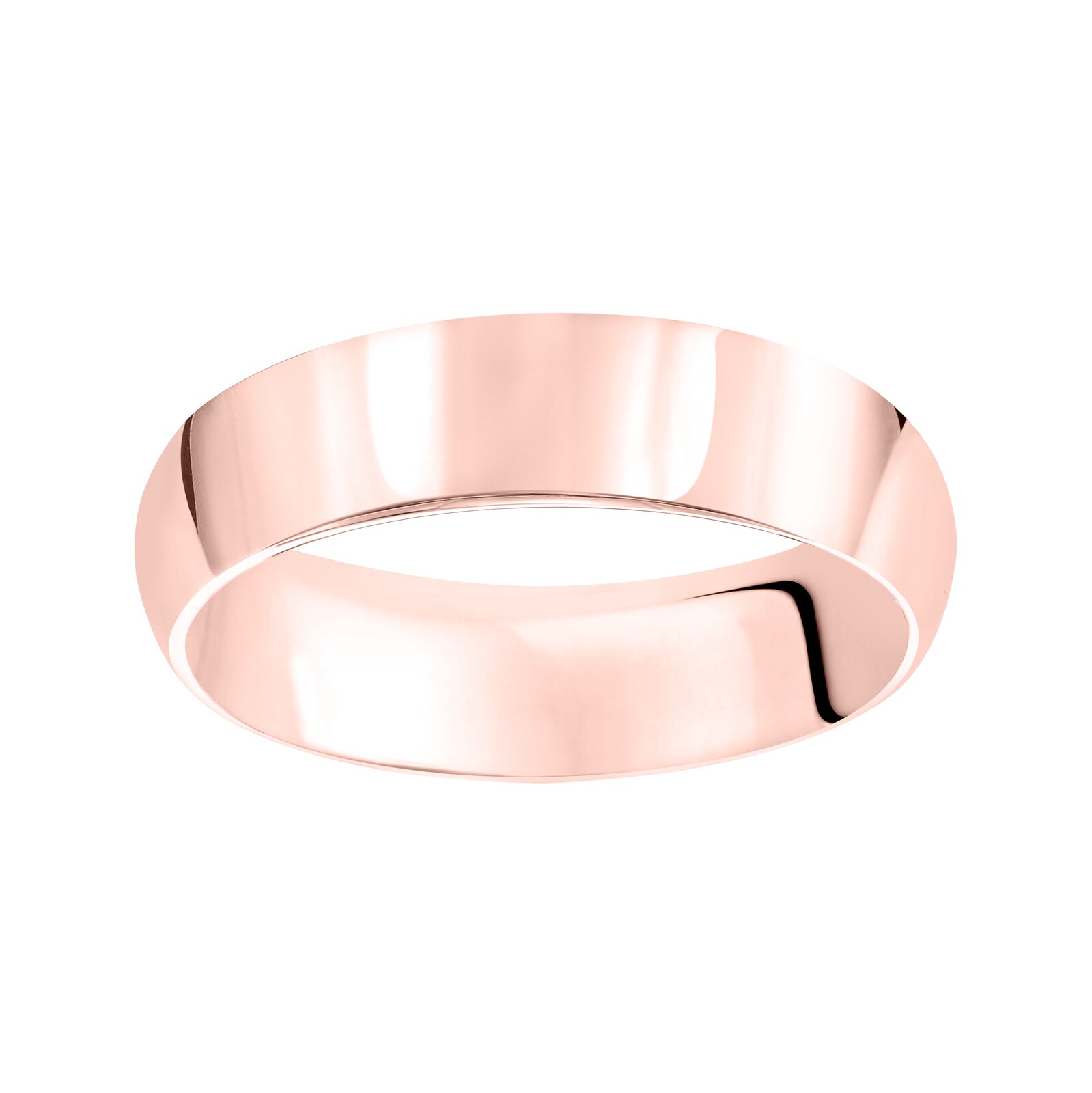 Mayors 18k Rose Gold 6mm High Dome Court Wedding Band - Ring Size 9