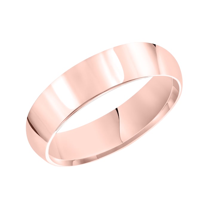 Mayors 18k Rose Gold 6mm High Dome Court Wedding Band - Ring Size 9