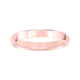 Mayors 18k Rose Gold 3mm High Dome D Shape Wedding Band