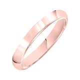 Mayors 18k Rose Gold 3mm High Dome D Shape Wedding Band - Ring Size 6.5