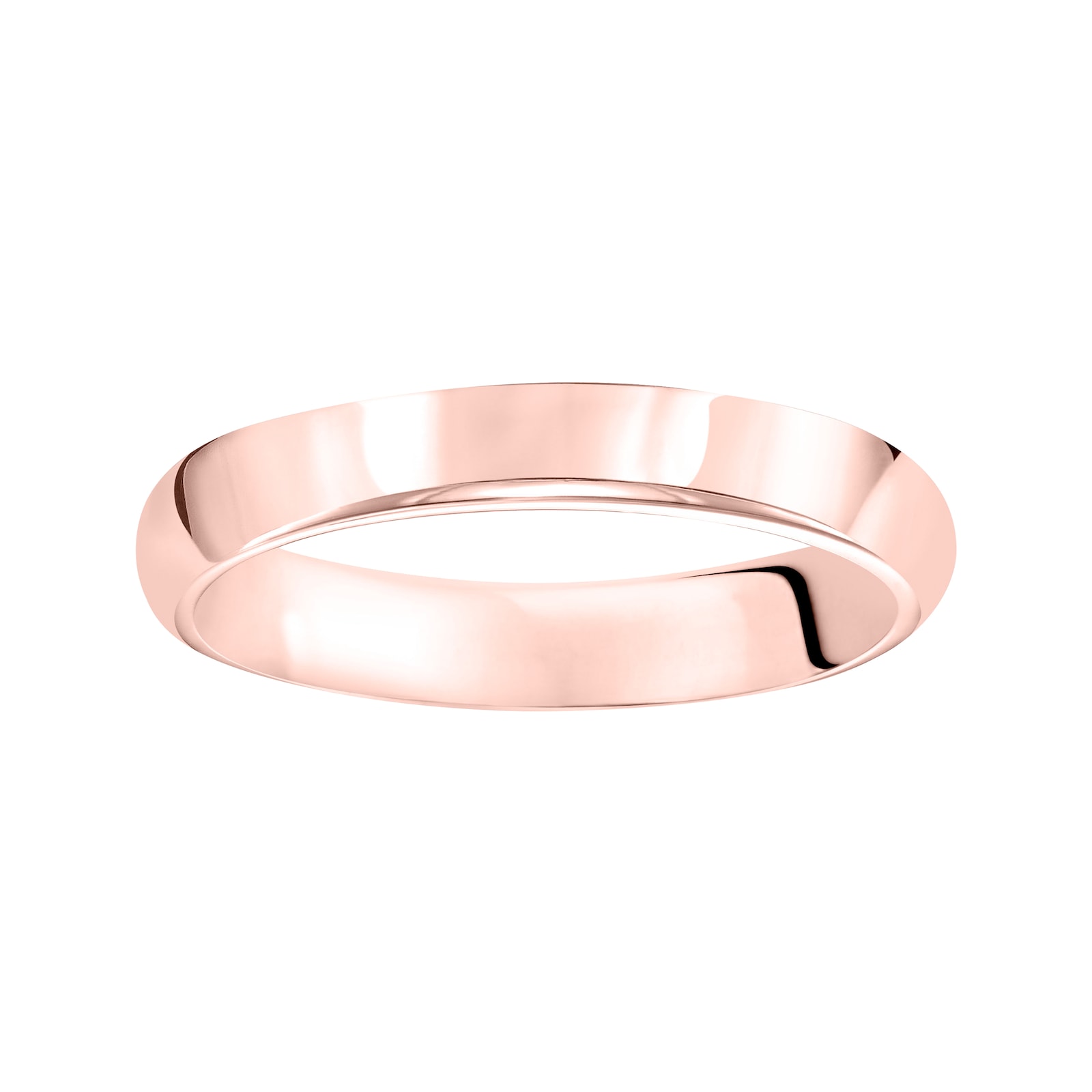 Mayors 18k Rose Gold 4mm High Dome D Shape Wedding Band - Ring Size 9.5