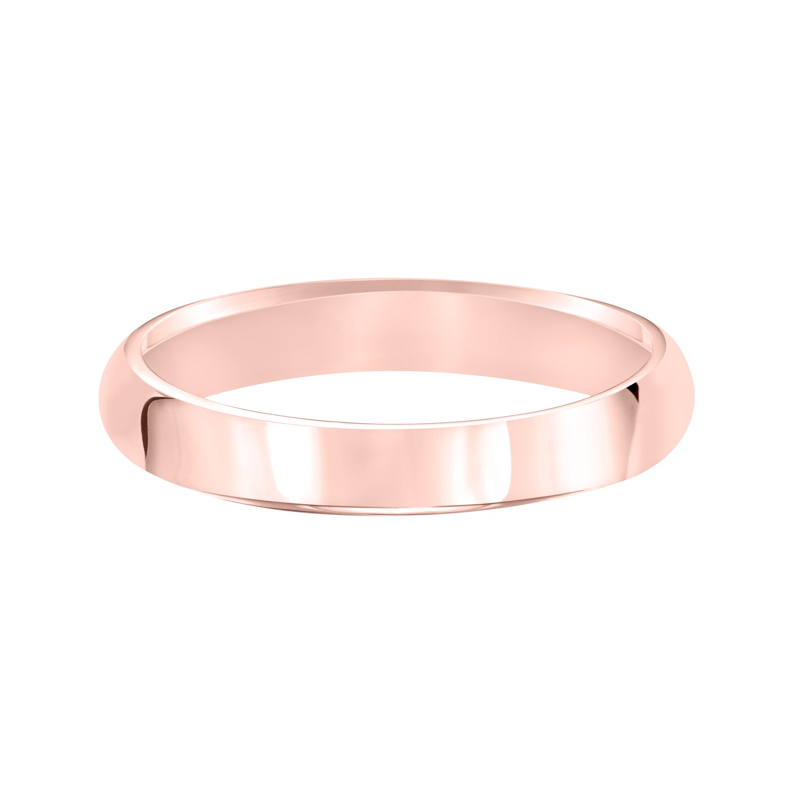 Mayors 18k Rose Gold 4mm High Dome D Shape Wedding Band - Ring Size 9.5