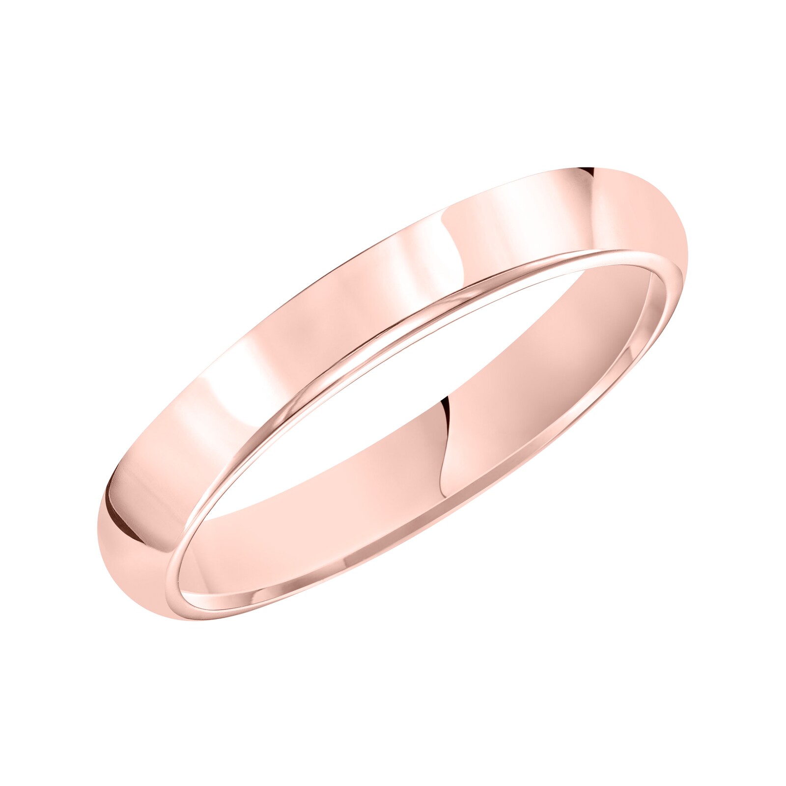 Mayors 18k Rose Gold 4mm High Dome D Shape Wedding Band - Ring Size 9.5