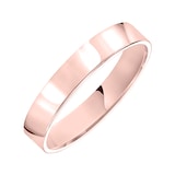 Mayors 18k Rose Gold 4mm Flat Court Wedding Band - Ring Size 11