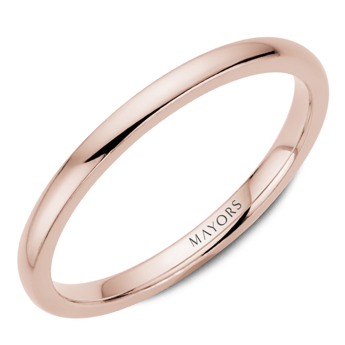 MAYORS 18k Rose Gold 2mm Plain Band Size 6