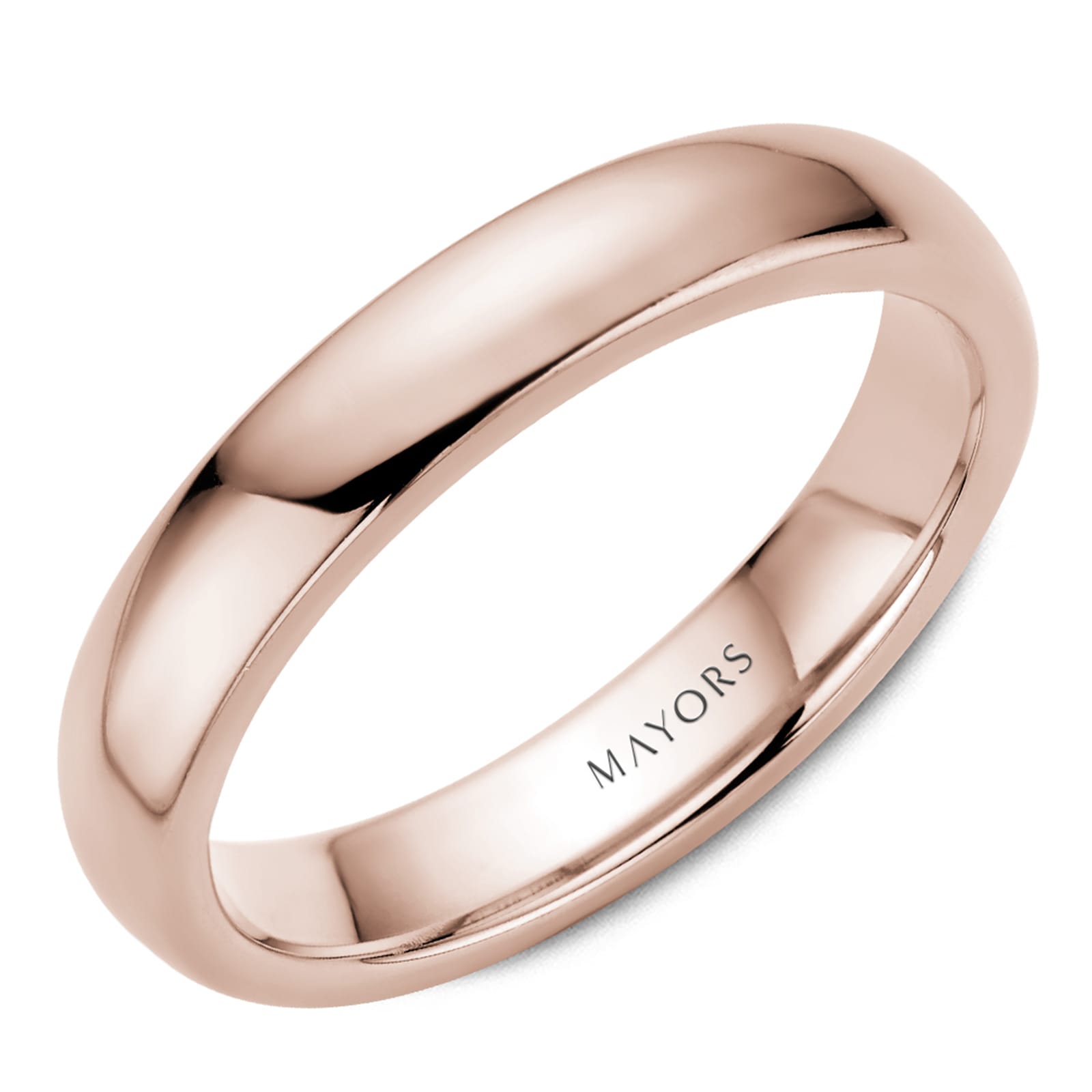 MAYORS 18k Rose Gold 4mm Plain Band Size 10