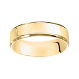 Mayors 18k Yellow Gold 6mm Flat Beveled Edge Court Wedding Band - Ring Size 10