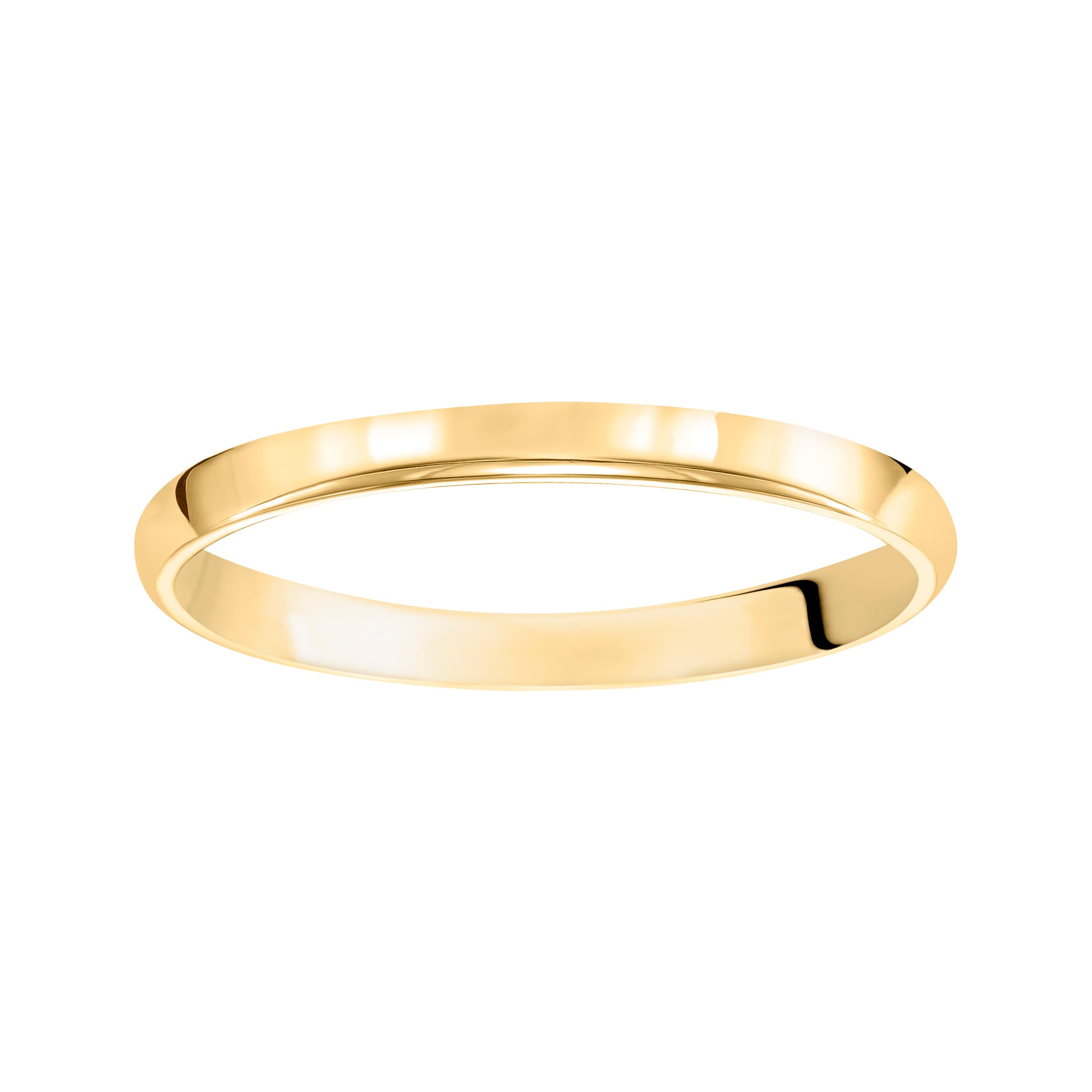 Solid Gold 2mm Wedding Ring discount Band D-Shape Lightweight Size H - Z + 5