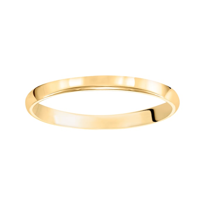 Mayors 18k Yellow Gold 2mm Low Dome D Shape Wedding Band - Ring Size 5