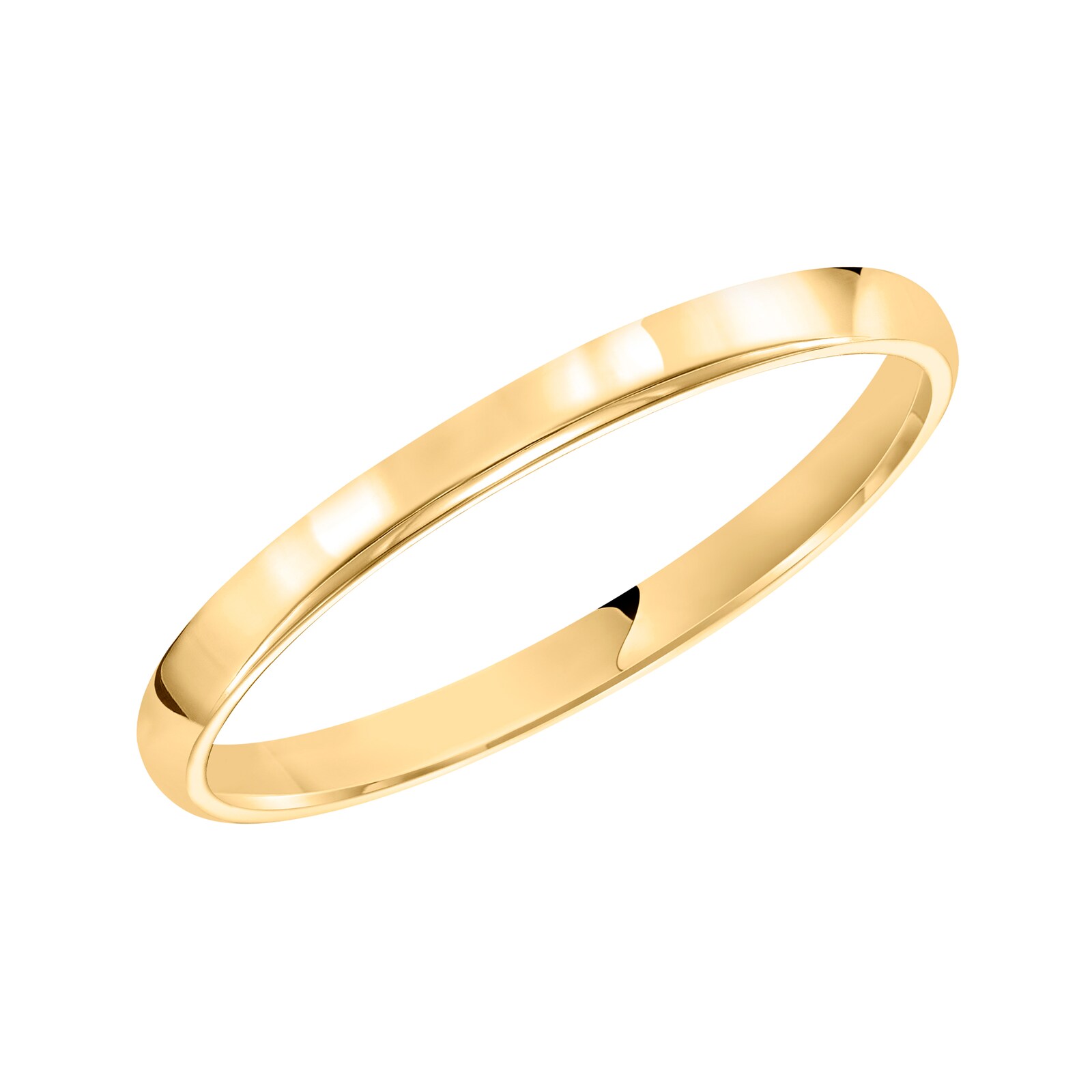 Mayors 18kt Yellow Gold 2mm Low Dome D Shape Wedding Band