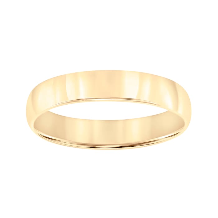 Mayors 18k Yellow Gold 4mm Low Dome D Shape Wedding Band - Ring Size 11