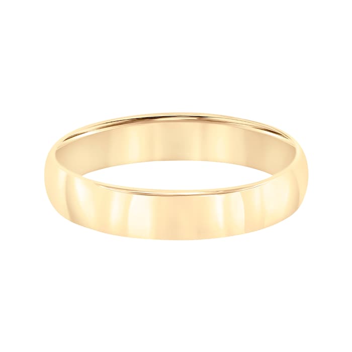 Mayors 18k Yellow Gold 4mm Low Dome D Shape Wedding Band - Ring Size 11