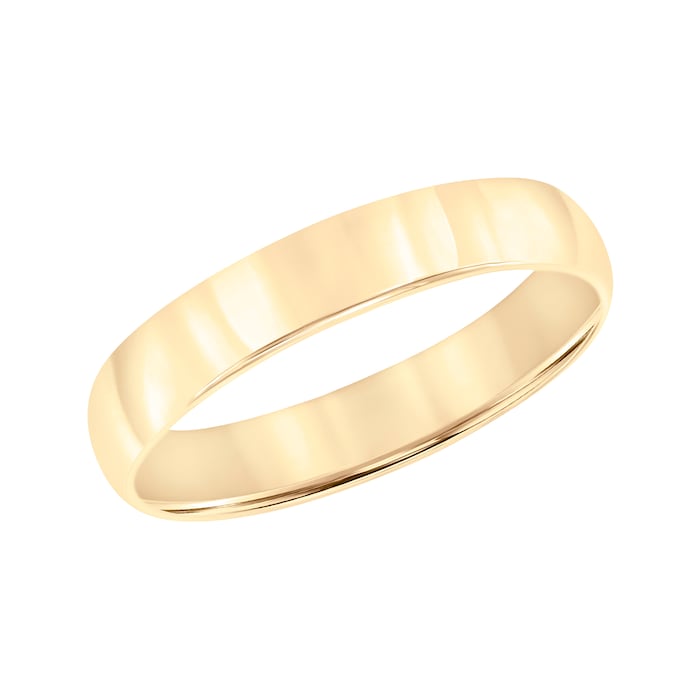 Mayors 18k Yellow Gold 4mm Low Dome D Shape Wedding Band - Ring Size 11