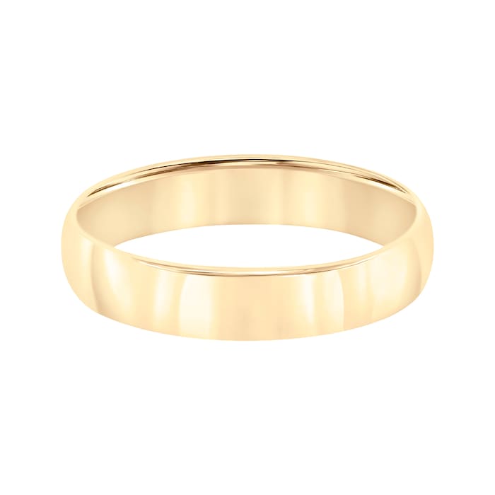 Mayors 18k Yellow Gold 5mm Low Dome D Shape Wedding Band - Ring Size 10