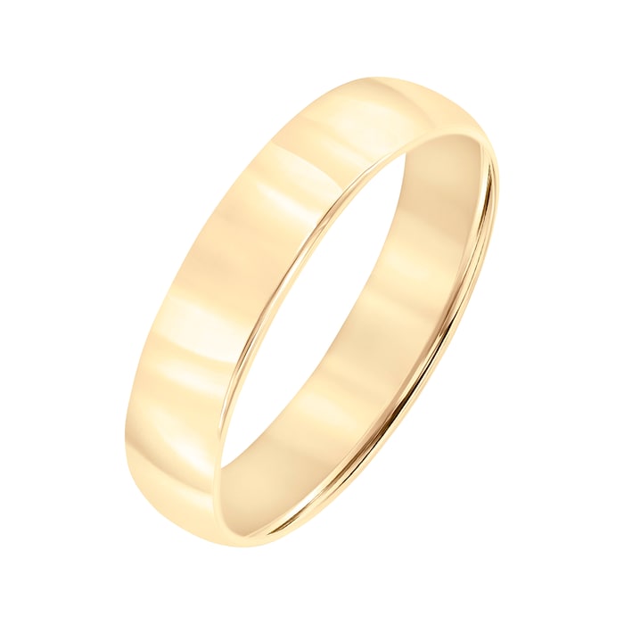 Mayors 18k Yellow Gold 5mm Low Dome D Shape Wedding Band - Ring Size 10
