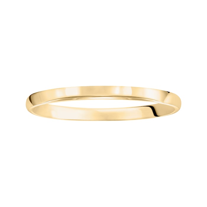 Mayors 18k Yellow Gold 2mm Low Dome Court Wedding Band - Ring Size 7.5