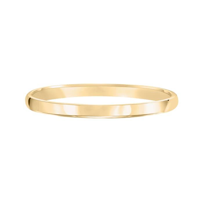 Mayors 18k Yellow Gold 2mm Low Dome Court Wedding Band - Ring Size 7.5