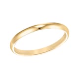Mayors 18k Yellow Gold 2mm Low Dome Court Wedding Band - Ring Size 7.5