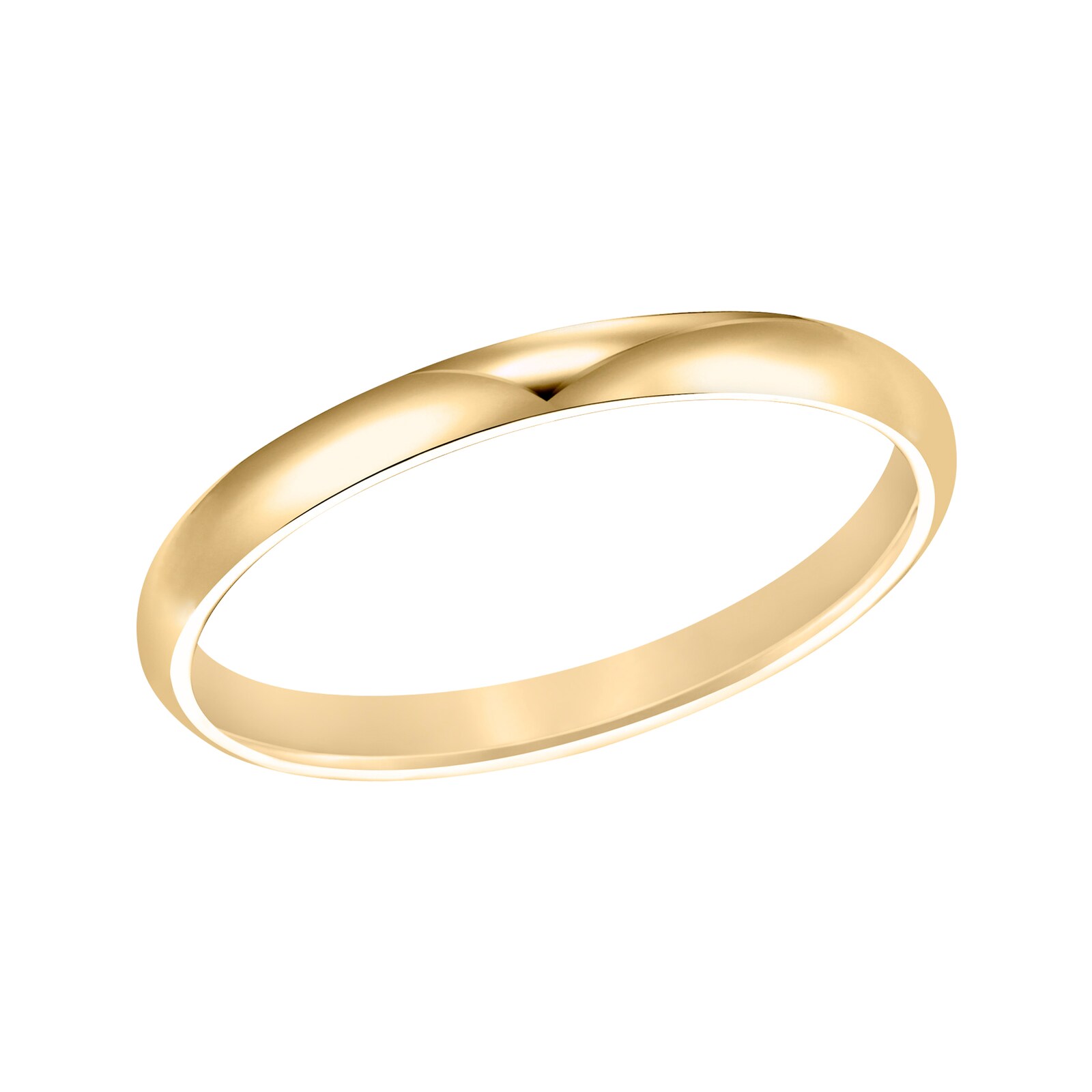 Mayors 18k Yellow Gold 2mm Low Dome Court Wedding Band - Ring Size 7