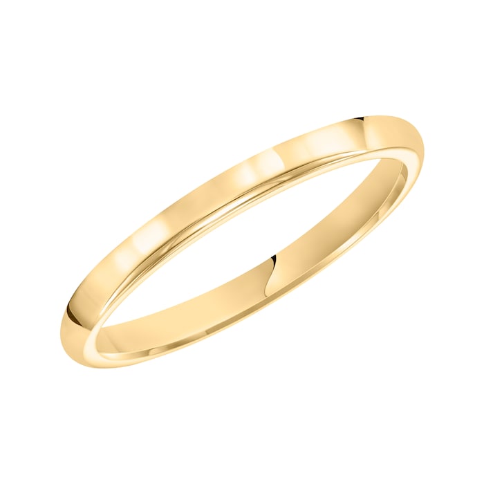 Mayors 18k Yellow Gold 2.5mm High Dome Court Wedding Band - Ring Size 4