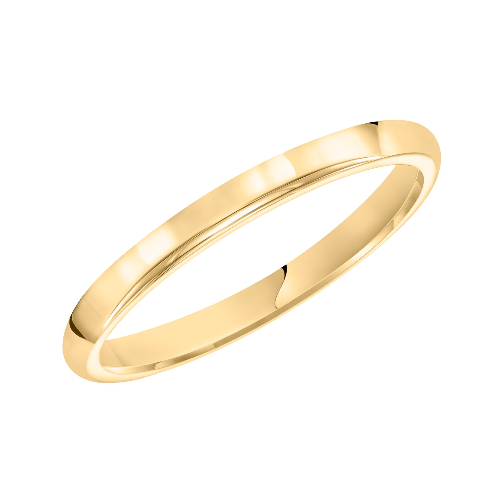 Mayors 18k Yellow Gold 2.5mm High Dome Court Wedding Band - Ring Size 5