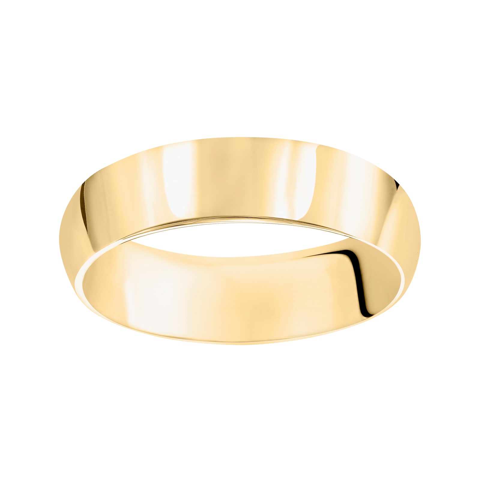 Mayors 18k Yellow Gold 6mm High Dome Court Wedding Band