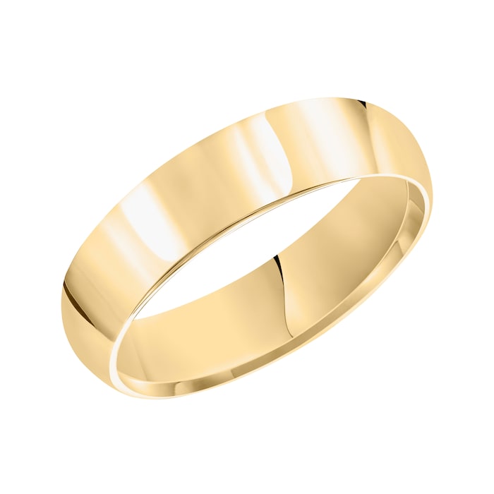 Mayors 18k Yellow Gold 6mm High Dome Court Wedding Band - Ring Size 10